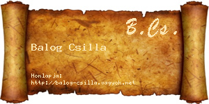 Balog Csilla névjegykártya
