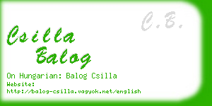 csilla balog business card